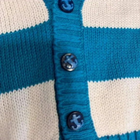 NWT Dockwear Kids Cardigan Sweater Teal & White Unisex Size 3T - Picture 7 of 12